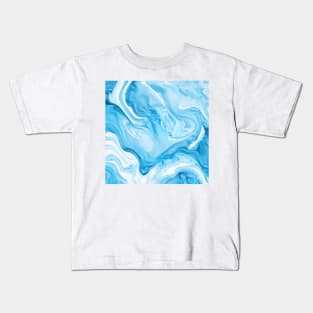 SKY BLUE LIQUID MARBLE DESIGN, IPHONE CASE AND MORE Kids T-Shirt